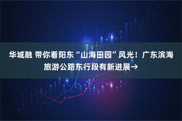 华城融 带你看阳东“山海田园”风光！广东滨海旅游公路东行段有新进展→